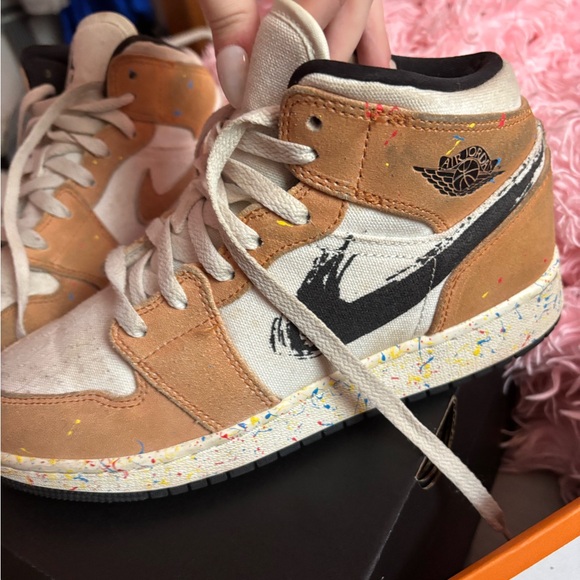 nike brush stroke paint splatter jordan 1’s - Picture 6 of 8